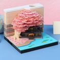 Charger l'image dans la visionneuse de la galerie, Calendrier 3D Arbre Sakura rose et Maison
