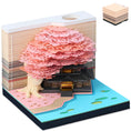 Charger l'image dans la visionneuse de la galerie, Calendrier 3D Arbre Sakura rose et Maison
