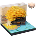 Charger l'image dans la visionneuse de la galerie, Calendrier 3D Arbre Sakura jaune et Maison
